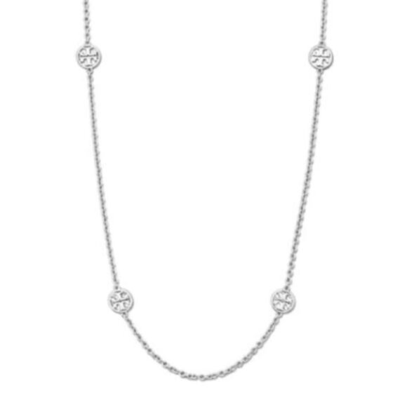 NEW!!  Tory Burch Silver Miller Stationary Necklace - Picture 2 of 3